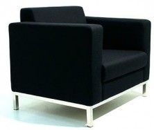 Demi Single Lounge. Chrome Metal Base. Any Fabric Colour